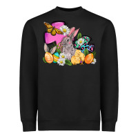 Black Easter rabbits and cross Heavyweight Sweatshirt - OliviaCreatesArt