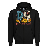 Black rn registered nurse Zipper Hoodie - FaDigitalArtStudio