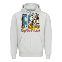 Dove Grey rn registered nurse Zipper Hoodie - FaDigitalArtStudio