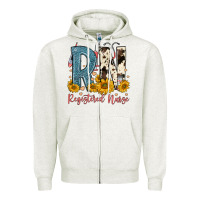 Oatmeal Heather rn registered nurse Zipper Hoodie - FaDigitalArtStudio