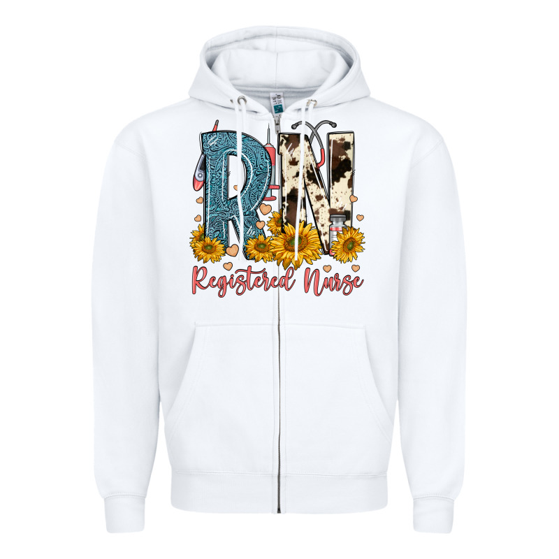 Rn Registered Nurse Zipper Hoodie by FaDigitalArtStudio | Teevron