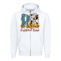White rn registered nurse Zipper Hoodie - FaDigitalArtStudio