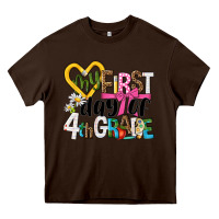 Chocolate Brown my first day of 4th grade Heavy Core Tee - NancyCooperArtShop