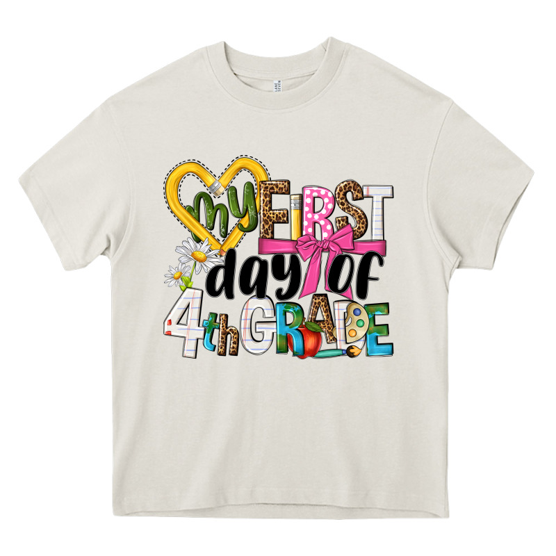 My First Day Of 4th Grade Heavy Core Tee by NancyCooperArtShop | Teevron