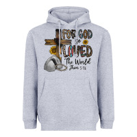Heather Grey for god so loved the world jhon Heavyweight Hoodie - CowhideDigitalArt