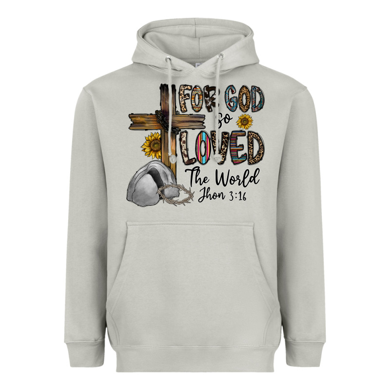 For God So Loved The World Jhon Heavyweight Hoodie by CowhideDigitalArt | Teevron