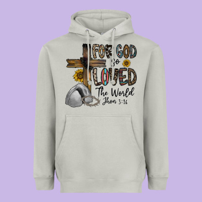 For God So Loved The World Jhon Heavyweight Hoodie Designed By Cowhidedigitalart