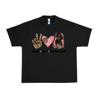 Black peace love dachshund Urban Heavy Tee - JahusDesignShop