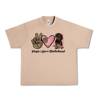 Burro peace love dachshund Urban Heavy Tee - JahusDesignShop