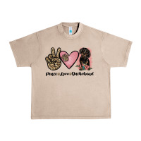 French Oak peace love dachshund Urban Heavy Tee - JahusDesignShop