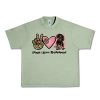 Oil Green peace love dachshund Urban Heavy Tee - JahusDesignShop