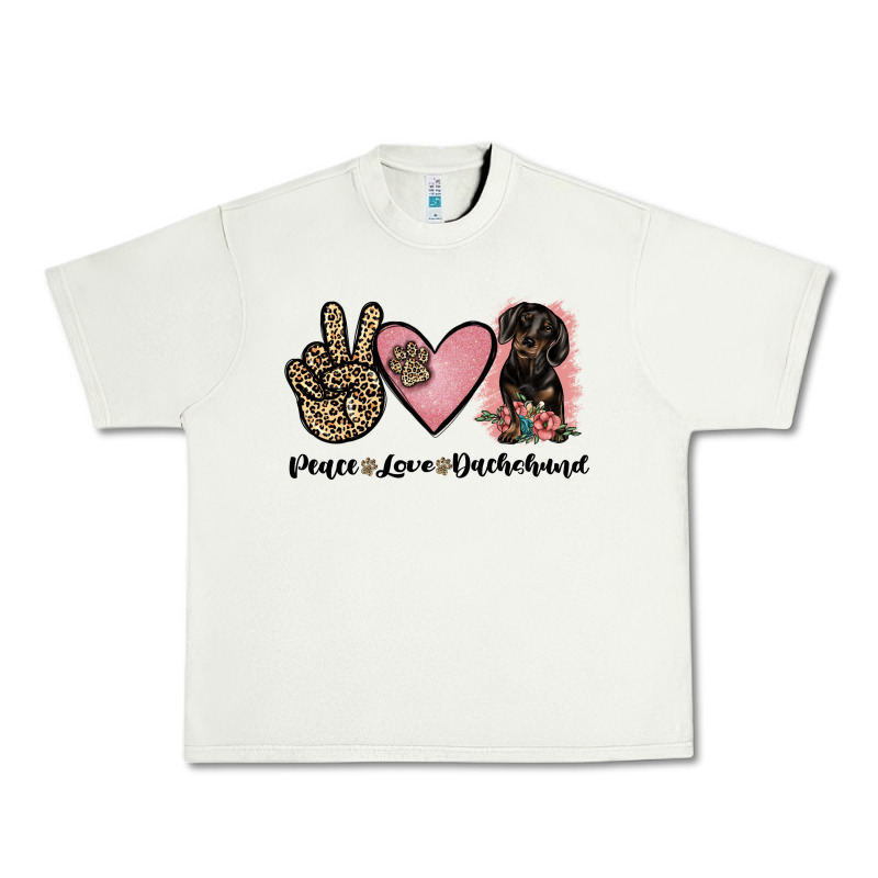 Peace Love Dachshund Urban Heavy Tee by JahusDesignShop | Teevron