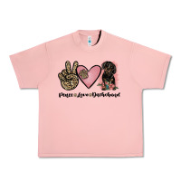 Salmon peace love dachshund Urban Heavy Tee - JahusDesignShop