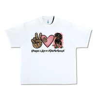 White peace love dachshund Urban Heavy Tee - JahusDesignShop