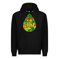 Black St.patrick's teardrop earrings Premium Hoodie - FaDigitalArtStudio