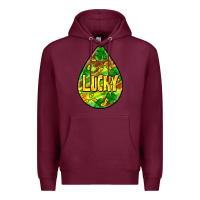 Burgundy St.patrick's teardrop earrings Premium Hoodie - FaDigitalArtStudio