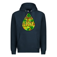 Navy St.patrick's teardrop earrings Premium Hoodie - FaDigitalArtStudio
