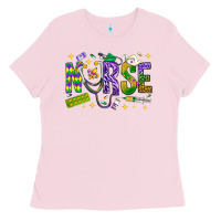 Bubblegum Pink Mardi Gras nurse Ladies Tee - BundleAndBundleShop