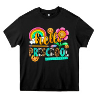 Black hello preschool Heavy Core Tee - NancyCooperArtShop