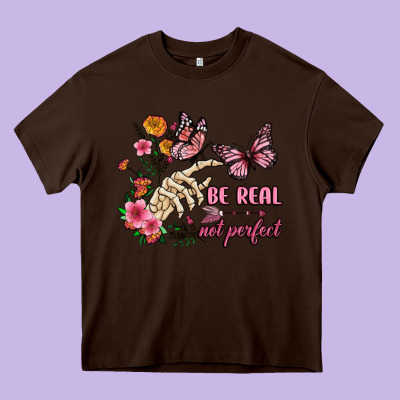 Be Real Not Perfect Heavy Core Tee Designed By Jahusdesignshop