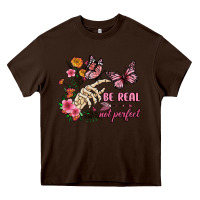 Chocolate Brown be real not perfect Heavy Core Tee - JahusDesignShop