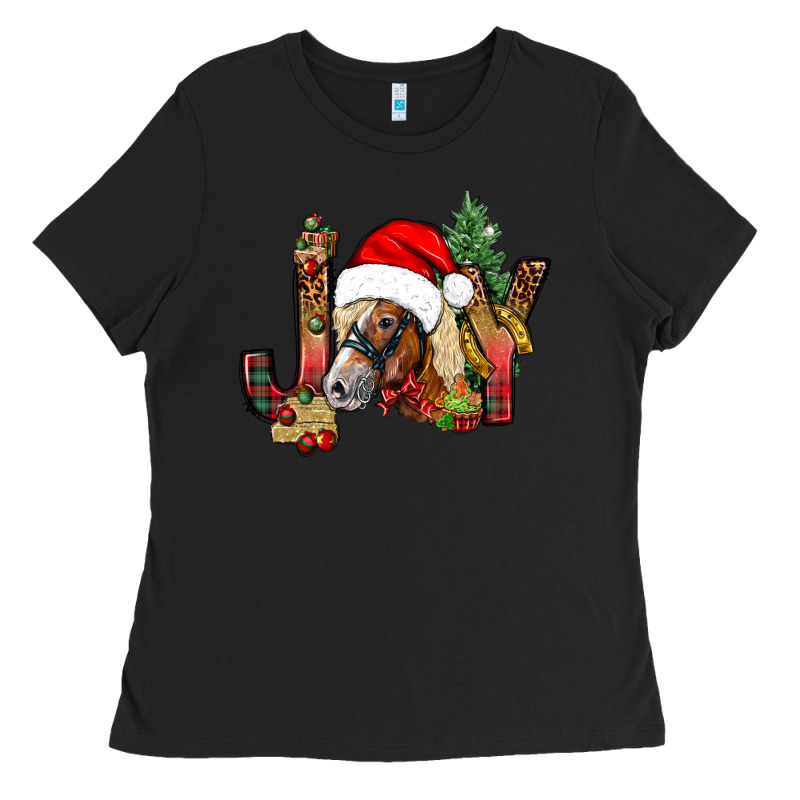 Joy Christmas With Horse Bbs Ladies Tee by BundleAndBundleShop | Teevron