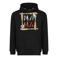 Black baseball mama Heavyweight Hoodie - CowhideDigitalArt