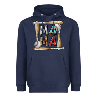Navy baseball mama Heavyweight Hoodie - CowhideDigitalArt