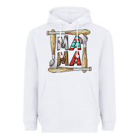 White baseball mama Heavyweight Hoodie - CowhideDigitalArt