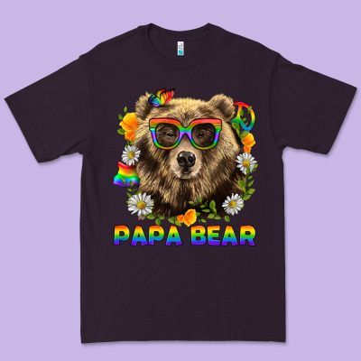 Papa Bear Pride Lgbtq+ Premium Tee Designed By Bundleandbundleshop
