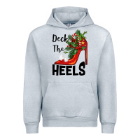 Heather Grey deck the heels Christmas Urban Hoodie - BarkalooDesign