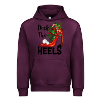 Mauve Wine deck the heels Christmas Urban Hoodie - BarkalooDesign