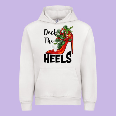 Deck The Heels Christmas Urban Hoodie Designed By Barkaloodesign
