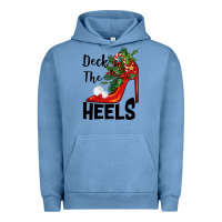 Pigment Pebble Blue deck the heels Christmas Urban Hoodie - BarkalooDesign