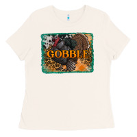 Bone thanksgiving turkey gobble with background Ladies Tee - RanaPortraitStore