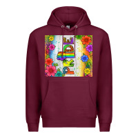 Burgundy LGBTQ+ Pride With Flower Tumbler Premium Hoodie - BundleAndBundleShop