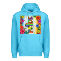 Ocean Blue LGBTQ+ Pride With Flower Tumbler Premium Hoodie - BundleAndBundleShop