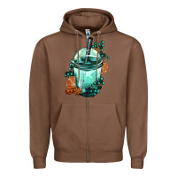 Chestnut Winter Bobba Cup Zipper Hoodie - FaDigitalArtStudio