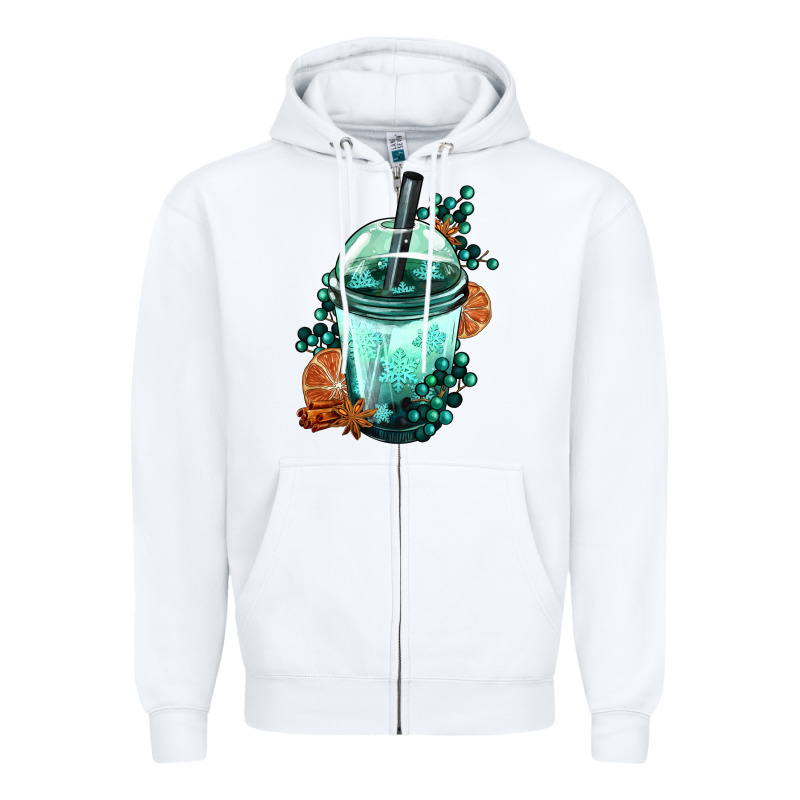 Winter Bobba Cup Zipper Hoodie by FaDigitalArtStudio | Teevron