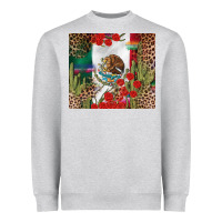 Heather Grey Mexico flag Heavyweight Sweatshirt - FaDigitalArtStudio