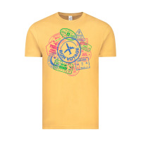 Vintage Mustard bon voyage travel stamp t shirt Vintage Tee - linhVisuals