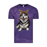 Cloud Purple alaskan husky with bandeau Vintage Tee - texasbilliewilder