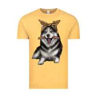 Vintage Mustard alaskan husky with bandeau Vintage Tee - texasbilliewilder