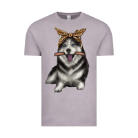 Vintage Zinc alaskan husky with bandeau Vintage Tee - texasbilliewilder