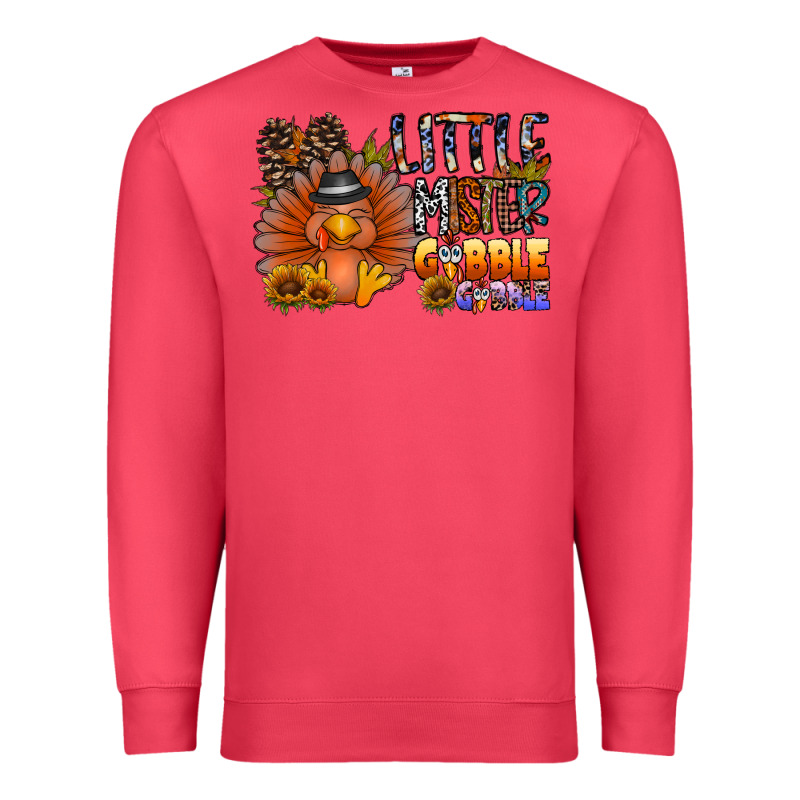 Little Mister Gobble Gobble Premium Sweatshirt by CowhideDigitalArt | Teevron