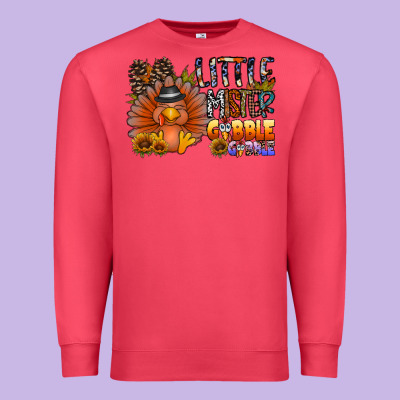 Little Mister Gobble Gobble Premium Sweatshirt Designed By Cowhidedigitalart