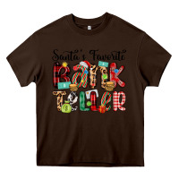 Chocolate Brown santa s favorite bank teller Heavy Core Tee - MaliasSmallBusiness