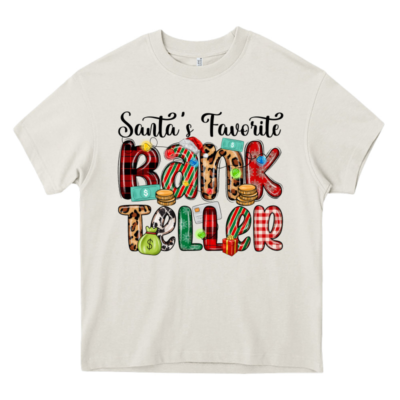 Santa S Favorite Bank Teller Heavy Core Tee by MaliasSmallBusiness | Teevron