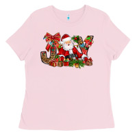 Bubblegum Pink joy christmas with santa bbs Ladies Tee - BundleAndBundleShop