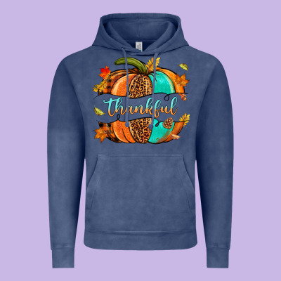 Pumpkin Thankful Vintage Hoodie Designed By Nancycooperartshop